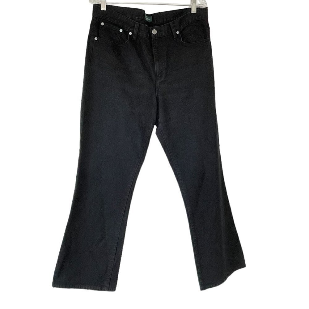 Ralph Lauren Classic Boot Cut Stretch Jeans High Rise Black   Size 14